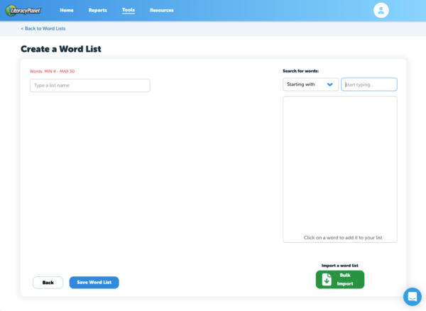 Custom word list creation tool