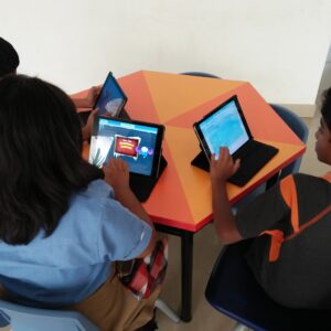 Oakridge International School student play literacy game