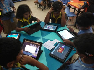 Oakridge International School Students are playing a literacy game